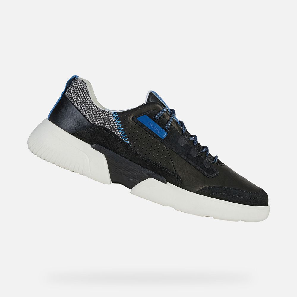 Tenis Geox Homem Pretas/Azuis - Smoother - VTYBL6513